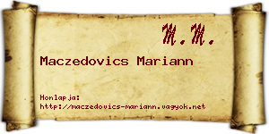 Maczedovics Mariann névjegykártya